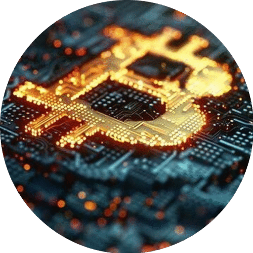 Golden letter B shaped like the symbol of a bitcoin in a blue background.